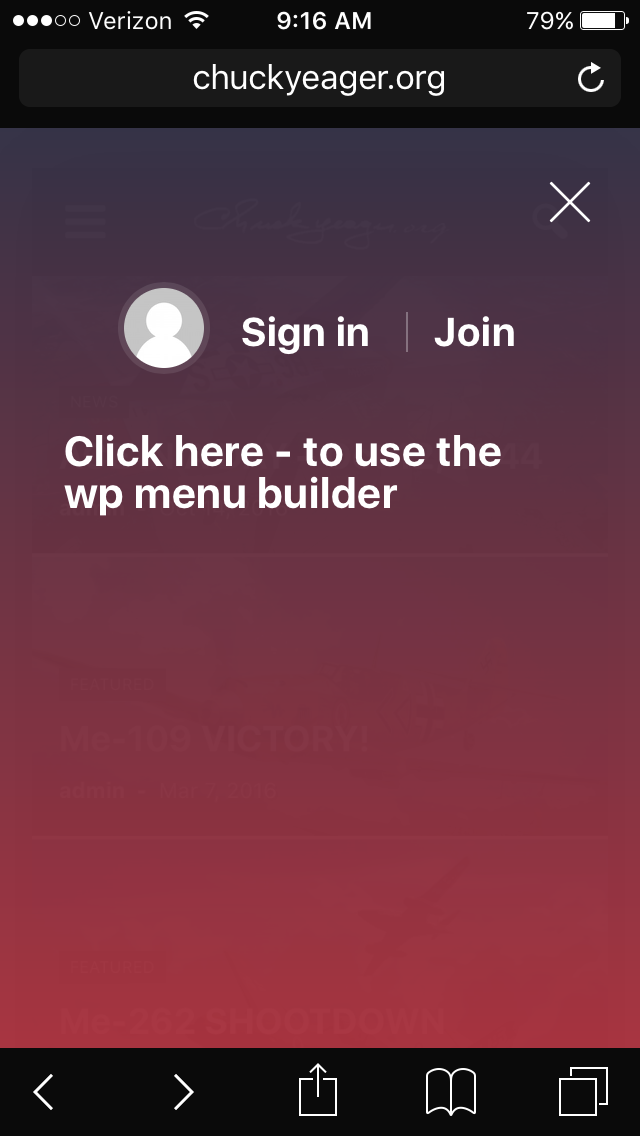 dropdown menu